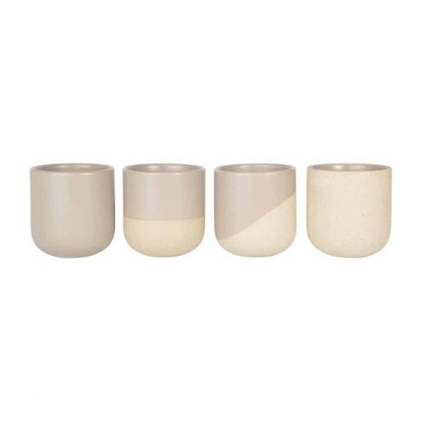 Tasses à café en céramique recyclée grises, lot de 4 | Woodely