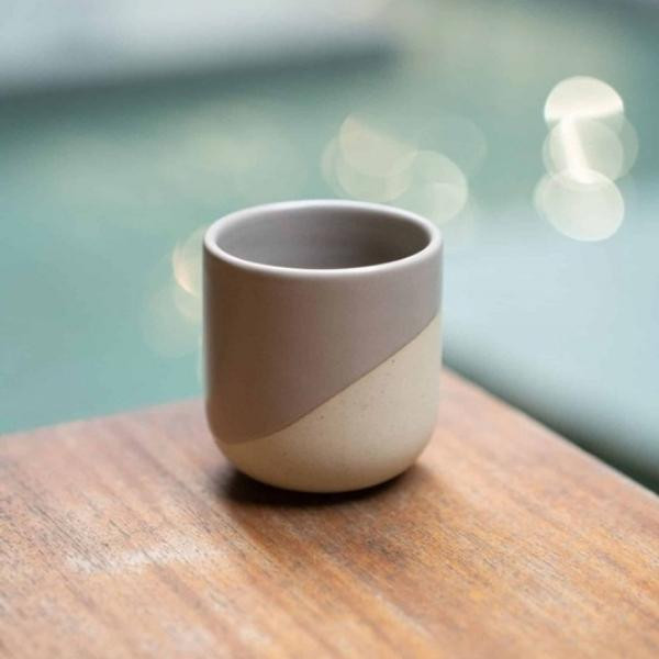 Tasses à café en céramique recyclée grises, lot de 4 | Woodely