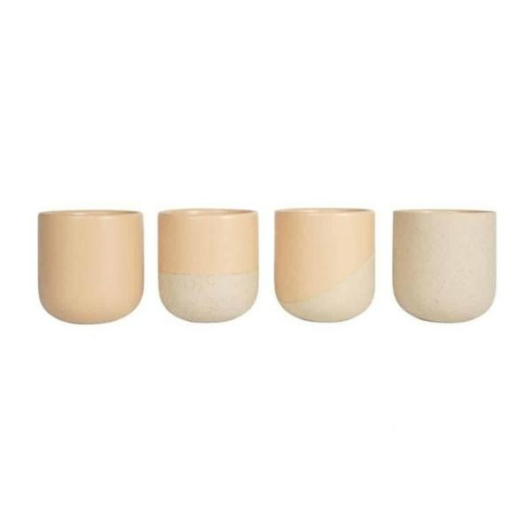 Tasses à café en céramique recyclée latte, lot de 4 | Woodely