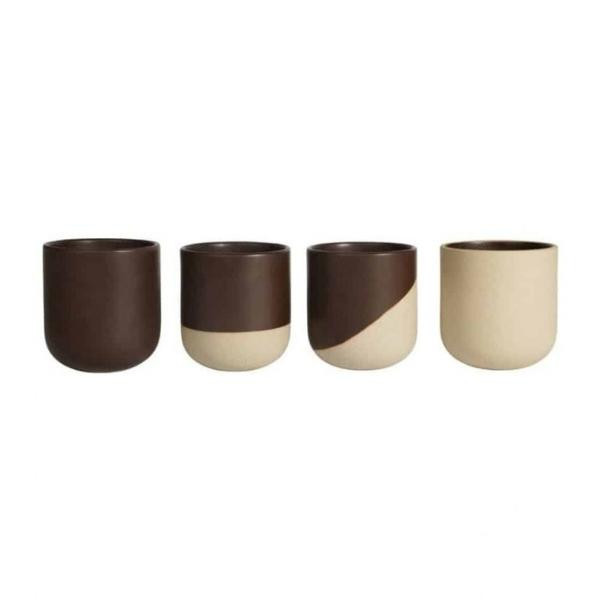Tasses à café en céramique recyclée nuit, lot de 4 | Woodely