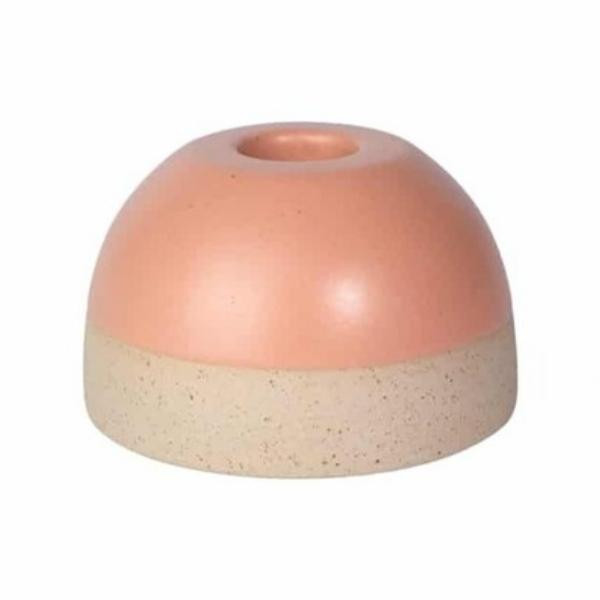 Bougeoirs en céramique recyclée pêche, lot de 2 | Woodely