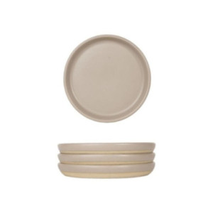 Assiettes à dessert céramique recyclée grises, lot de 4 | Woodely