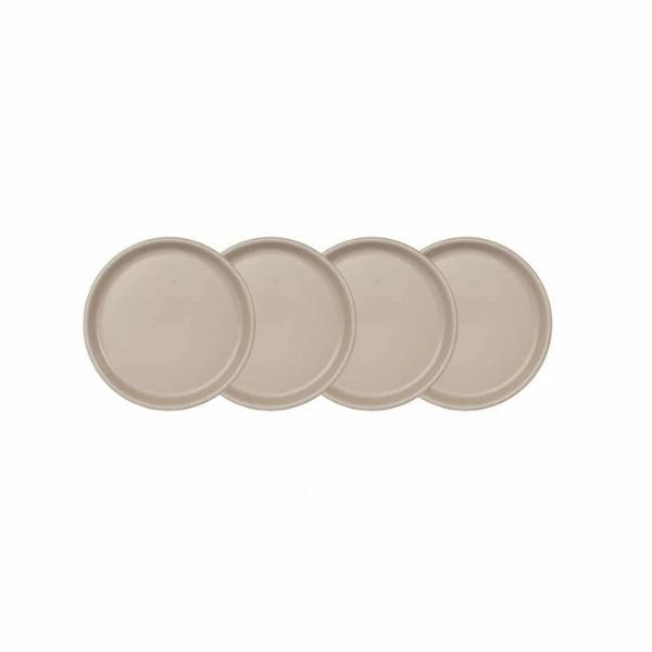 Assiettes à dessert céramique recyclée grises, lot de 4 | Woodely