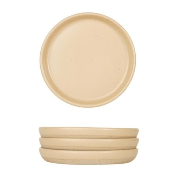 Assiettes à dessert céramique recyclée latte, lot de 4 | Woodely