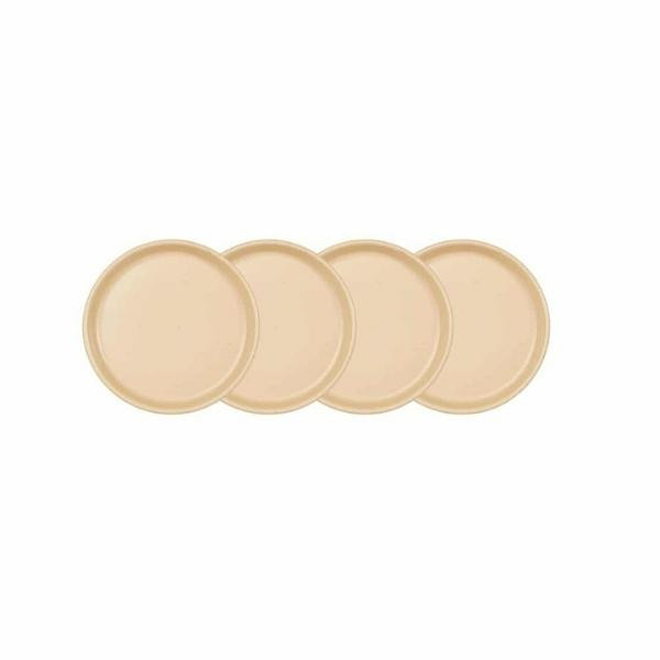 Assiettes à dessert céramique recyclée latte, lot de 4 | Woodely