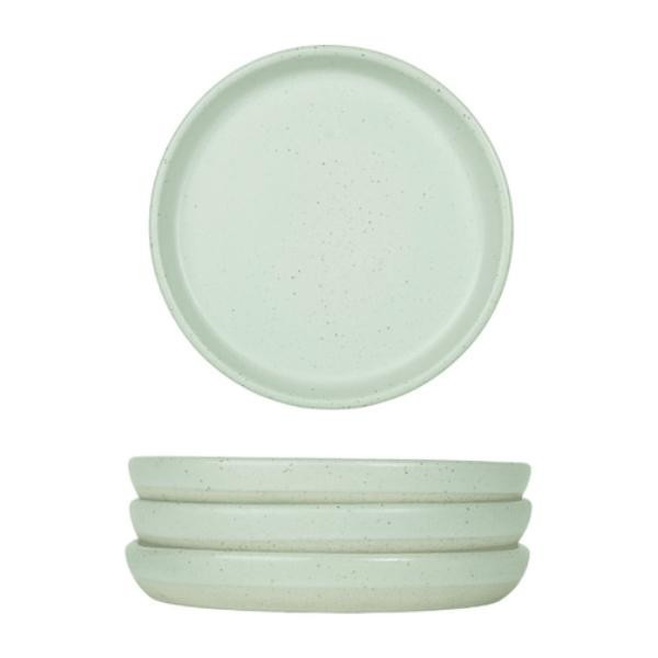 Assiettes à dessert céramique recyclée menthe, lot de 4 | Woodely