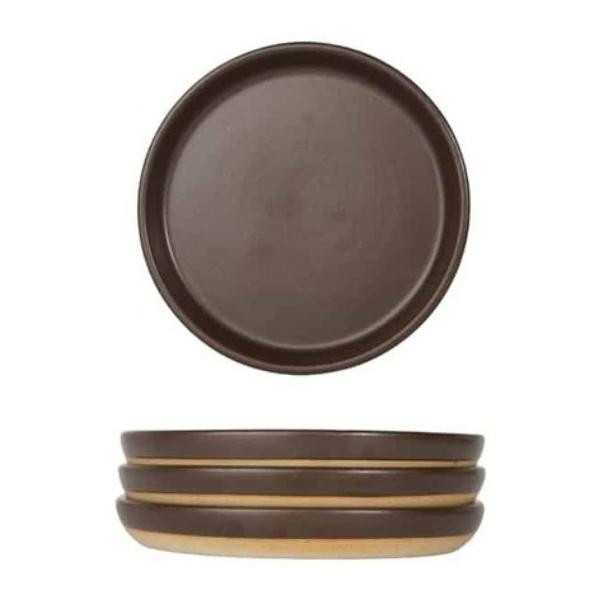 Assiettes à dessert céramique recyclée nuit, lot de 4 | Woodely