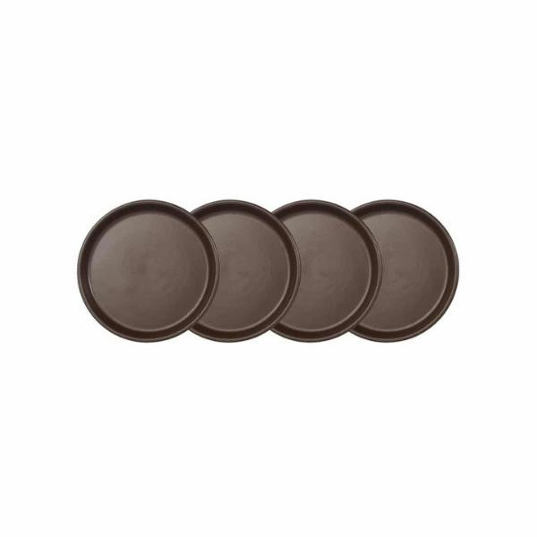 Assiettes à dessert céramique recyclée nuit, lot de 4 | Woodely