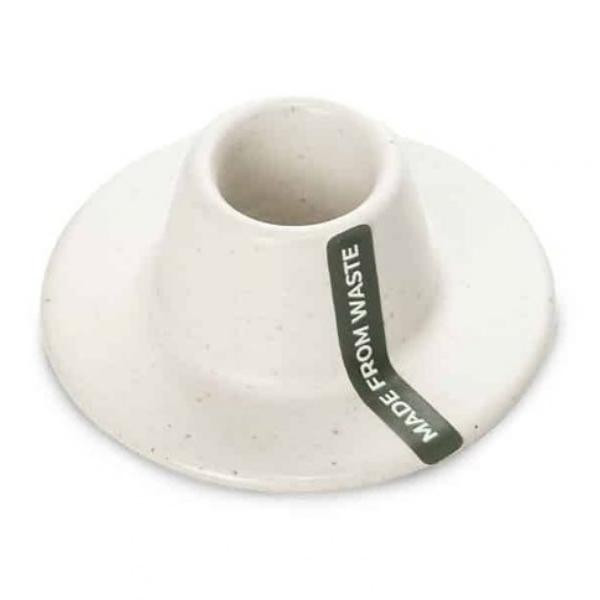 Petit bougeoir Nusa en céramique recyclée blanc | Woodely