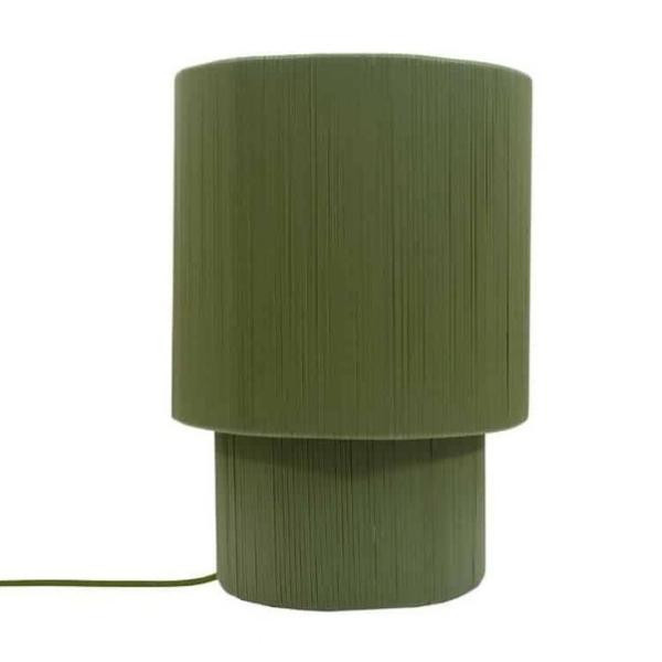Lampe à poser Tube en plastique recyclé vert mousse | Woodely