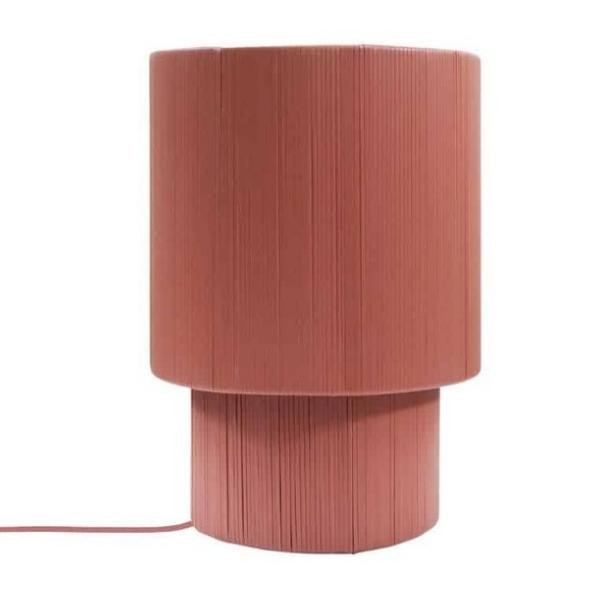 Lampe à poser Tube en plastique recyclé terracotta | Woodely