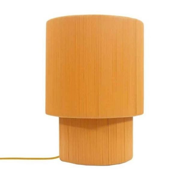Lampe à poser Tube en plastique recyclé miel | Woodely