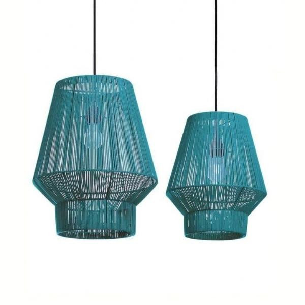 Suspension Lampion n° 1 recyclée vert d'eau taille M | Woodely