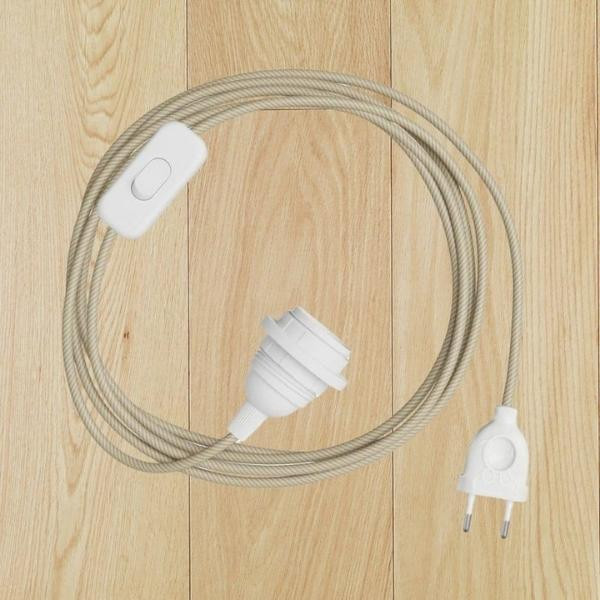 Câble textile avec interrupteur naturel pour lampe | Woodely