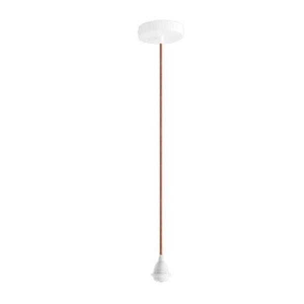 Câble textile avec rosace pour suspension terracotta | Woodely