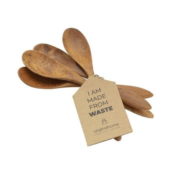 Cuillères en teck recyclé lot de 4 | Woodely