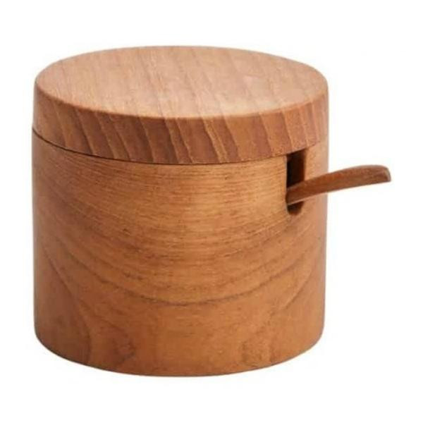 Sucrier avec cuillère en teck recyclé | Woodely