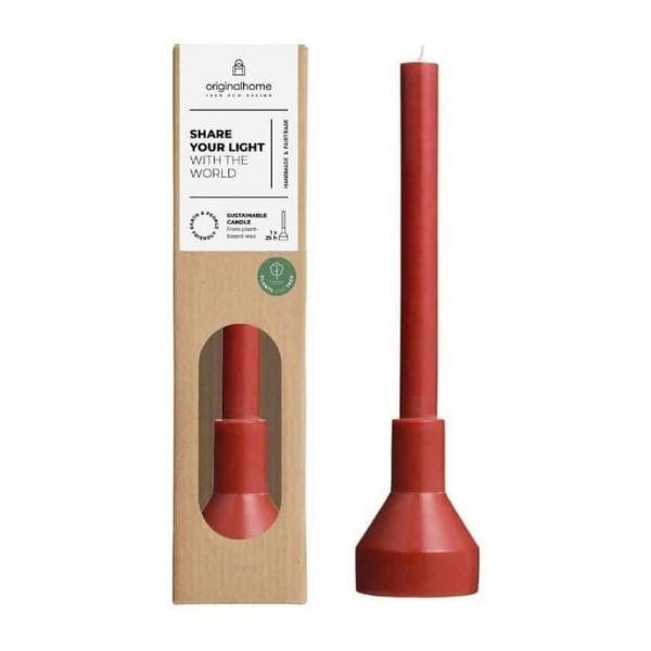 Bougie avec bougeoir Rouge chaud | Woodely