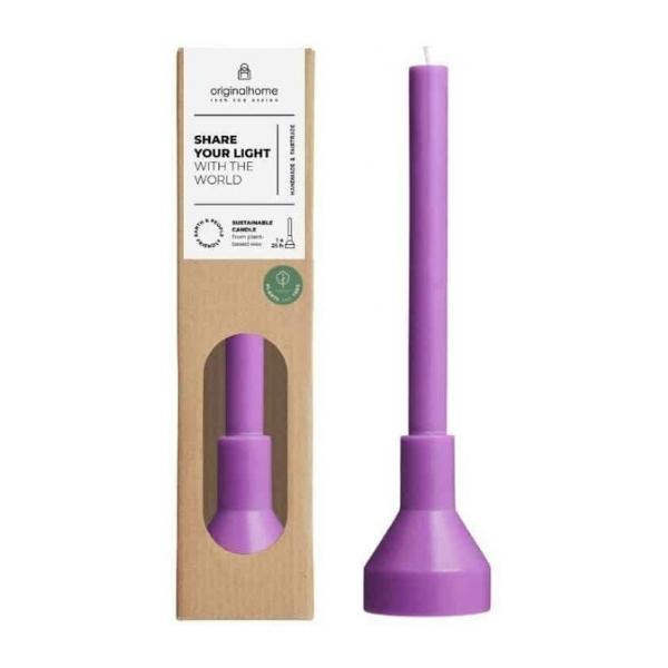 Bougie avec bougeoir Violet | Woodely