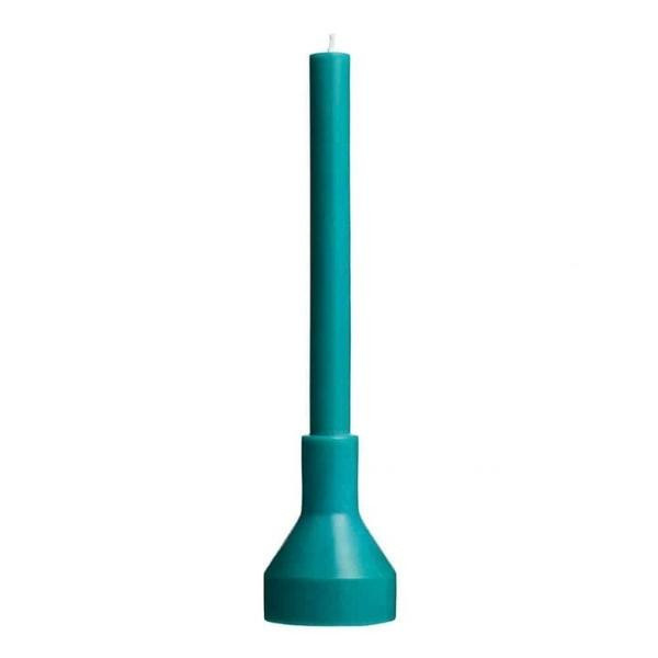 Bougie avec bougeoir Turquoise vif | Woodely