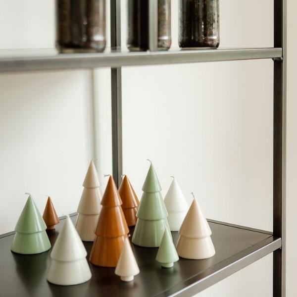 Bougie sapin Beige M lot de 2 | Woodely