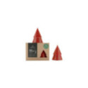 Bougie sapin Rouge chaud M lot de 2 | Woodely
