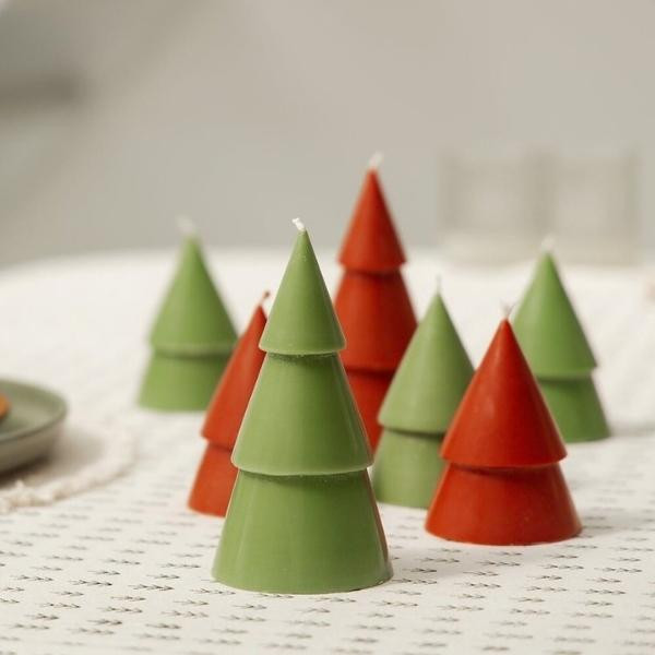 Bougie sapin Rouge chaud M lot de 2 | Woodely