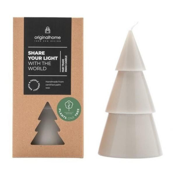 Bougie sapin Gris clair L | Woodely