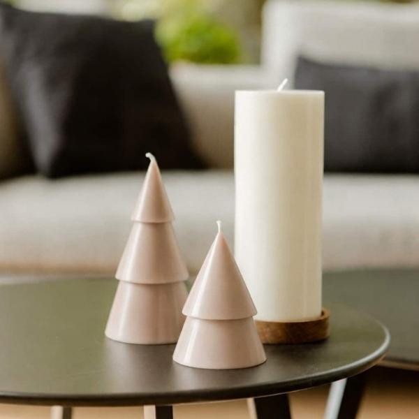 Bougie sapin Gris clair L | Woodely