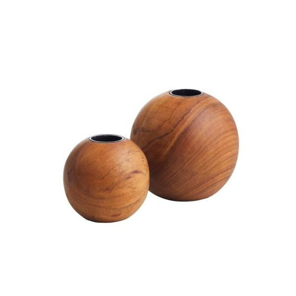 Bougeoir Ball en teck recyclé S | Woodely