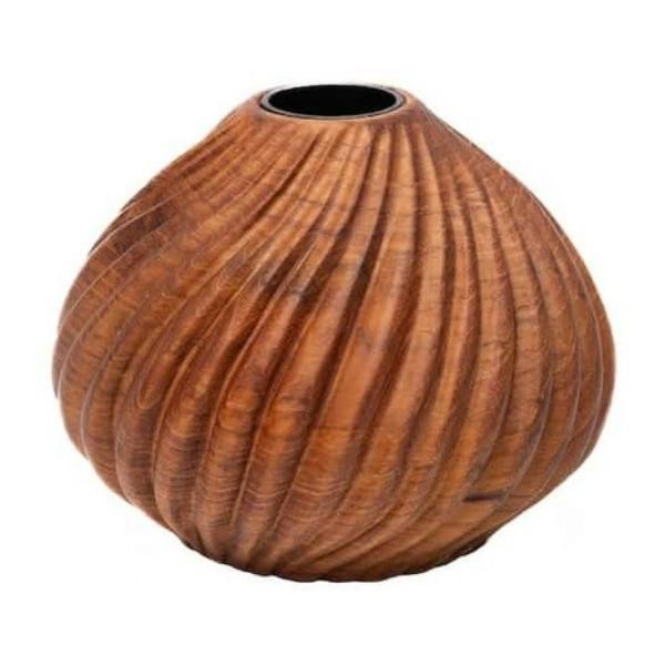 Bougeoir Swirl en teck recyclé M | Woodely