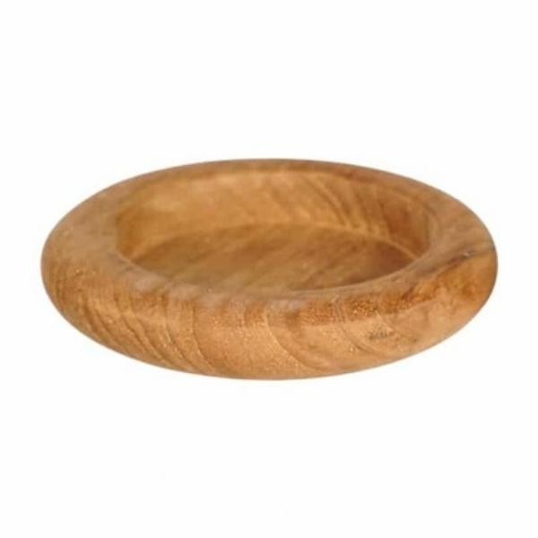 Bougeoir Ring pour bougie pilier en teck recyclé 7,5 cm | Woodely