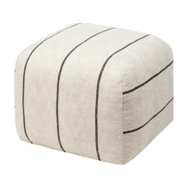 Pouf Sigrid Beige clair et noir | Woodely