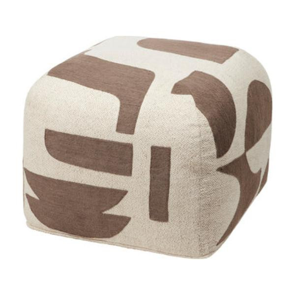 Pouf Mundo Marron et beige clair | Woodely