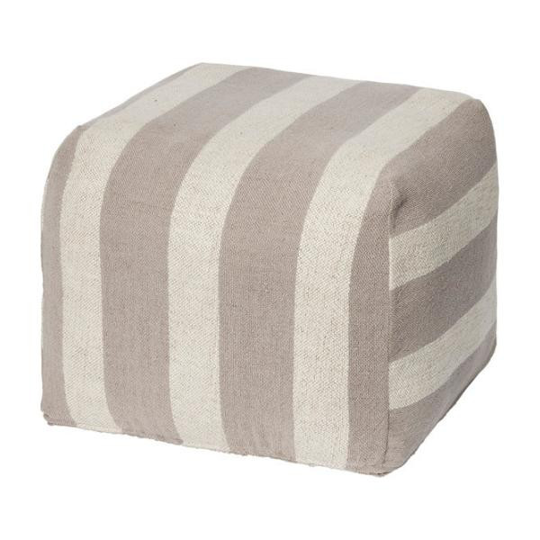 Pouf Sigrid Gris clair et beige | Woodely