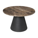 Table basse Miro marbre noir Ø75 cm | Woodely
