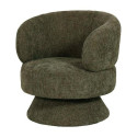 Fauteuil pivotant Zoé tissu bouclette vert | Andrea House