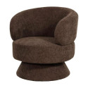 Fauteuil pivotant Zoé tissu bouclette marron | Andrea House
