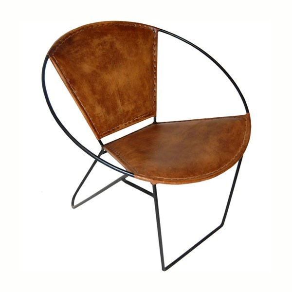Fauteuil métal et cuir - Trademark
