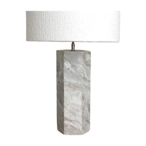 Pied de lampe hexagonal marbre fantasy brown - Raw Materials