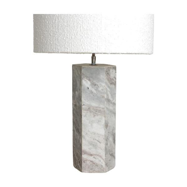 Pied de lampe hexagonal marbre fantasy brown - Raw Materials