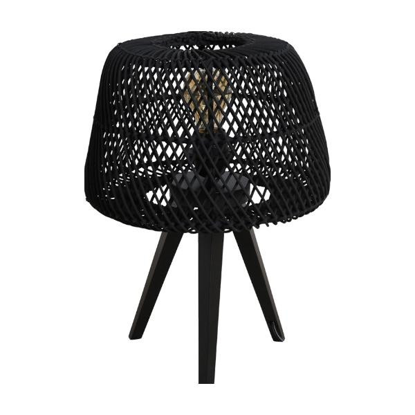 Lampe trépied Maze rotin noir - Raw Materials