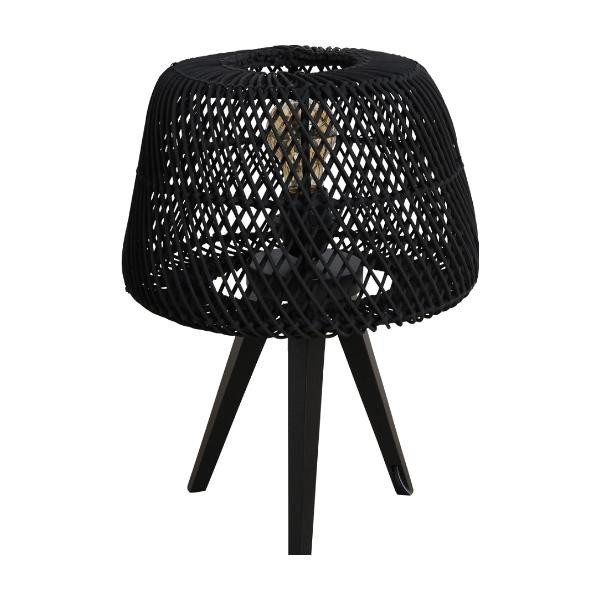 Lampe trépied Maze rotin noir - Raw Materials