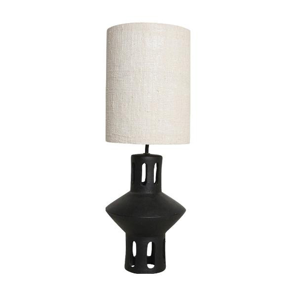 Lampe Terra Lily terre cuite noire - Raw Materials