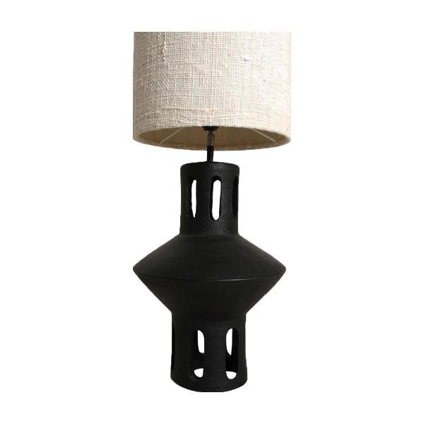Lampe Terra Lily terre cuite noire - Raw Materials