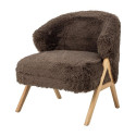 Fauteuil Lounge Camino Fausse Fourrure Marron | Bloomingville