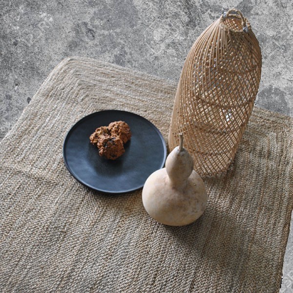 Tapis rectangulaire en Jute tissé main de la collection Original Home