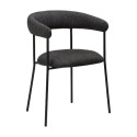 Chaise à accoudoirs PLENTI bouclé Noir corbeau X2 | Dan-Form | Woodely