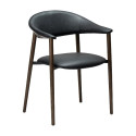 Chaise à accoudoirs RAVISH simili cuir Noir corbeau X2 | Dan-Form
