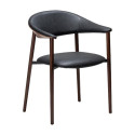 Chaise à accoudoirs RAVISH simili cuir Noir corbeau X2 | Dan-Form